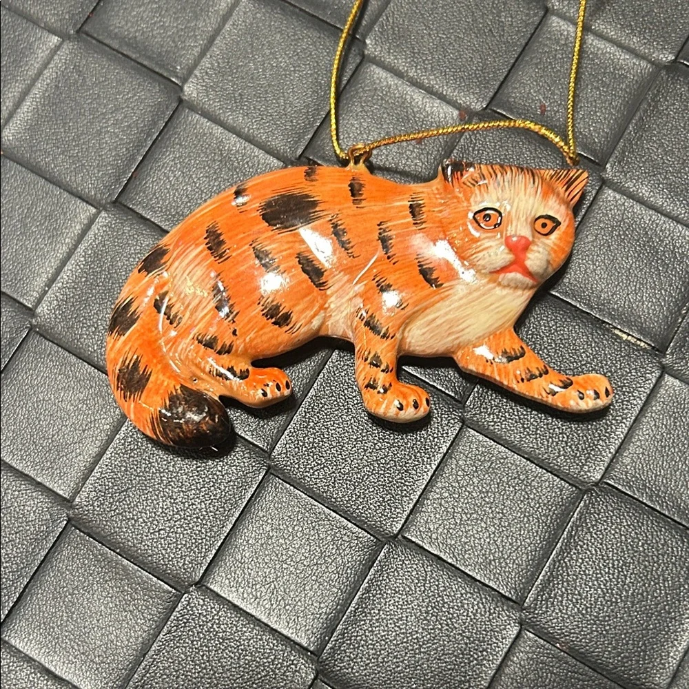 Orange and Black Cat Ornament
